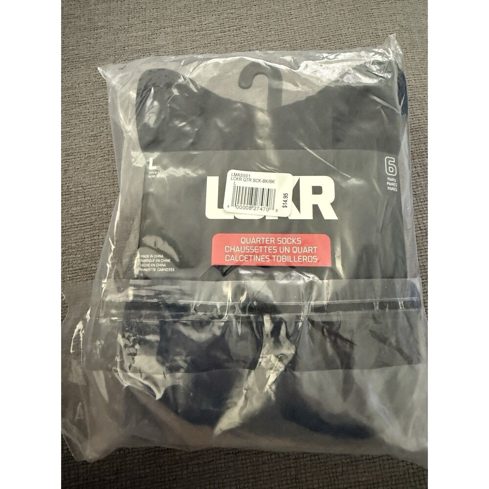 Under Armour Quarter Socks 6 Pair Black Large Cushioned Arch Support NIP
